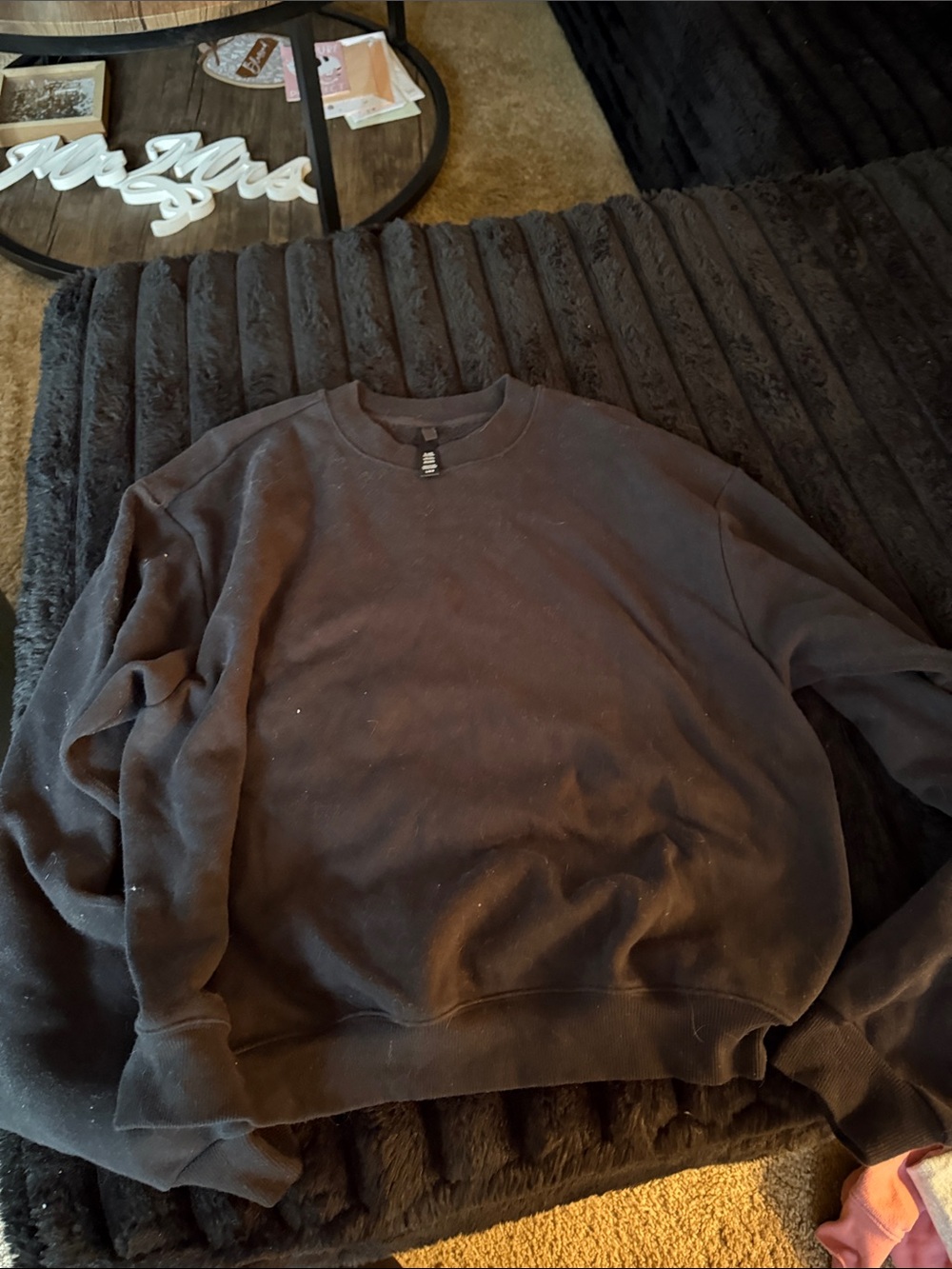SKIMS Black Crewneck Sweater